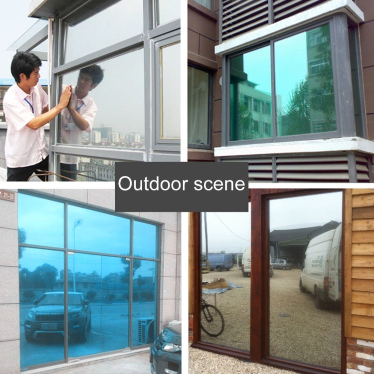 One way privacy window film applied to large glass windows on a building