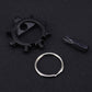 Black gear-style keychain tool with loop ring and black screwdriver bit
