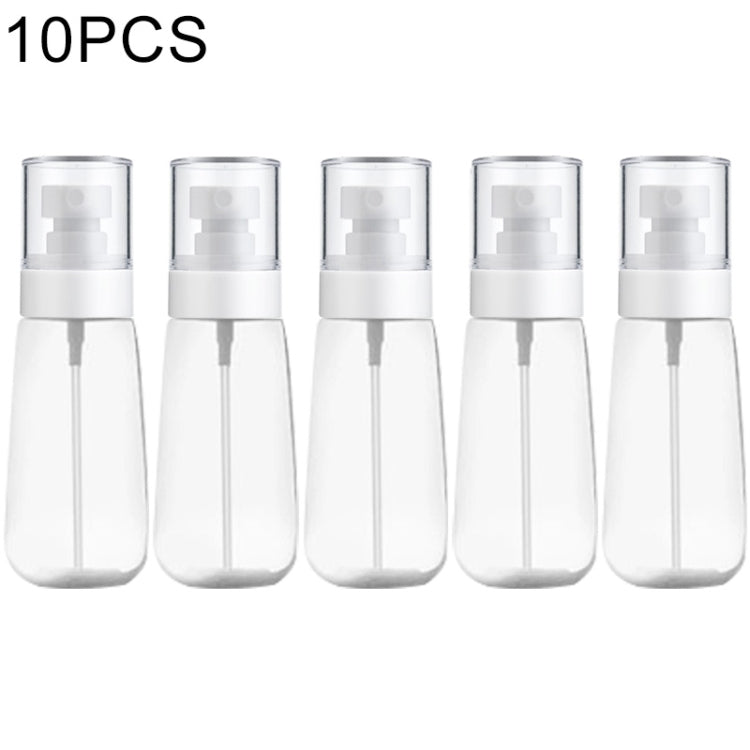 Set of 10 clear 80 ml fine-mist spray bottles with white pump heads