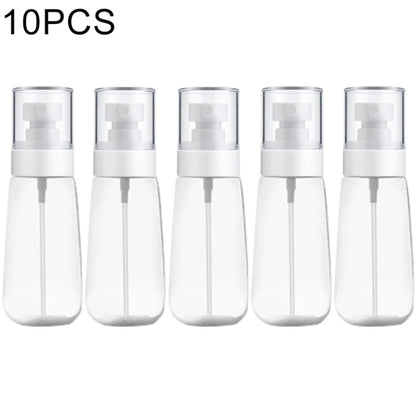 Set of 10 clear 80 ml fine-mist spray bottles with white pump heads
