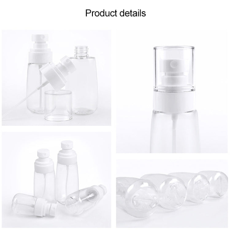 Transparent refillable spray bottles with pump heads and mist sprayer parts
