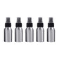 Set of five 50ml aluminum fine-mist spray atomizer bottles with black caps