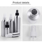 Aluminum atomizer bottle with spray nozzle, front and close-up detail views