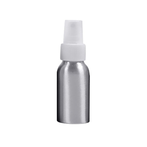 50ml aluminum fine-mist spray atomizer bottle with white ribbed trigger cap