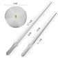 Silver stainless steel clock face with two long hands and blade-style center mount