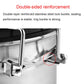 Stainless steel lock buckle detail on reinforced lid of food storage container