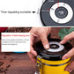 Yellow stainless steel container with rotating freshness time calendar dial