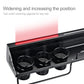 Black rack front with widened slots and three perforated utensil cup holders