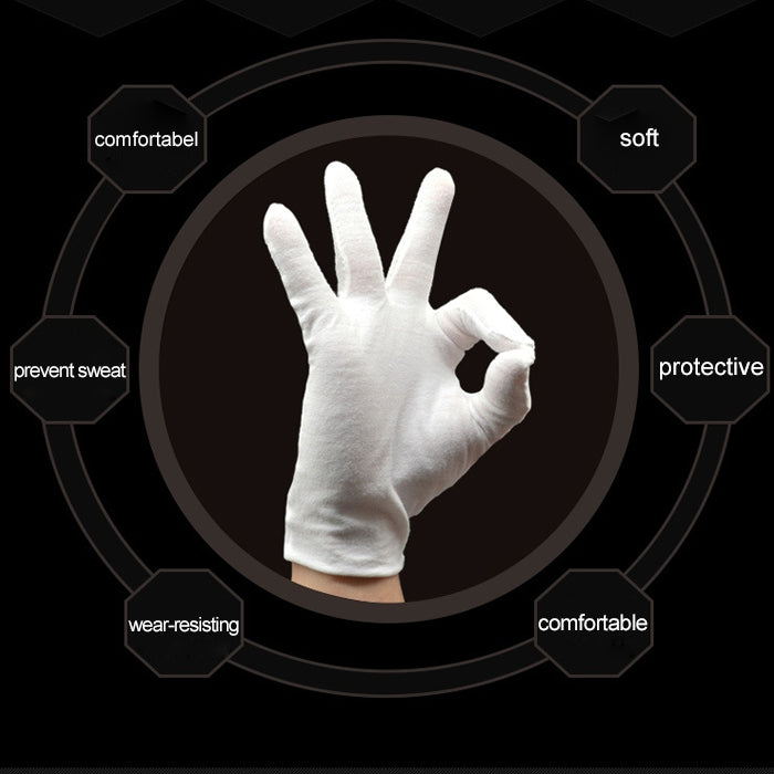 White cotton working glove icon, open palm silhouette