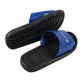 Blue PVC slippers showing textured anti-skid sole and open-toe upper