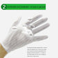 White striped anti-static plastic gloves with smooth, lightweight fabric