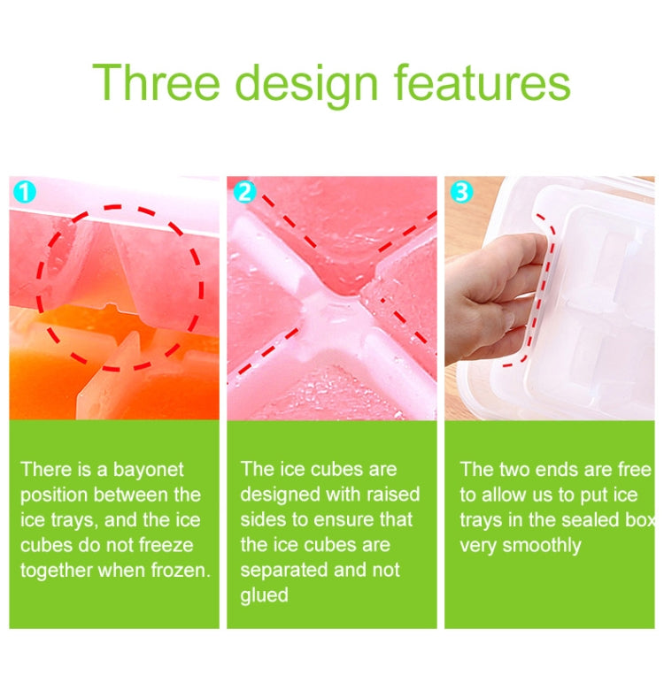 Multi-layer ice mold in sealed storage box tray diagram with bayonet-style ends