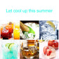 Square ice cubes in glasses showing chilled drinks and ice cube shapes