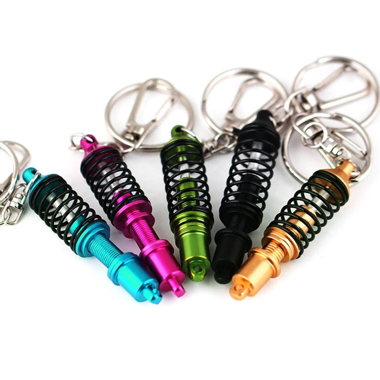 Assorted color shock absorber keychains with key rings and spring coils