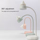 Adjustable cat LED desk night lamp with ribbed shade, curved neck, and side switch