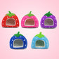 Set of 5 fabric pet play tents in red, pink, purple, blue, and light blue