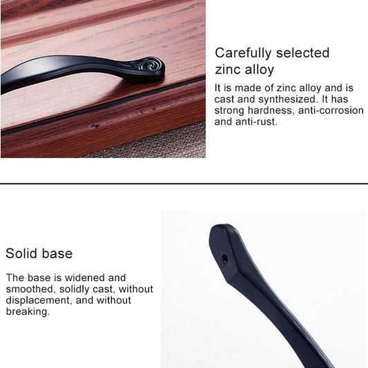 Black curved handle with short round end cap detail