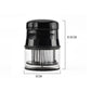 Compact stainless pin meat tenderizer in black housing, 10.8 cm tall