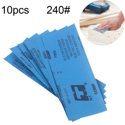 Blue 240-grit wet and dry sanding sheets, 10-pack