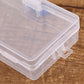 Clear plastic storage box corner with carry handle and snap latch