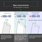 Vacuum sealer bag requirements diagram showing vacuum and seal steps