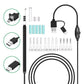 White USB ear scope camera kit with adapters, cables, and ear spoon attachments