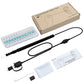 Ear inspection camera set with black probe, ear picks, and cleaning tool tray