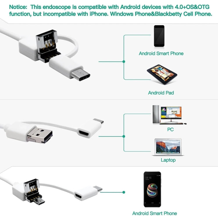 USB ear scope camera connector with adapter for Android phone and computer use