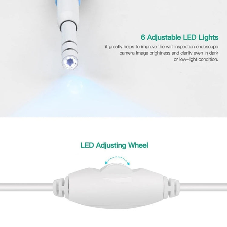 White ear scope camera handle with bright LED light at the tip and adjustable wheel