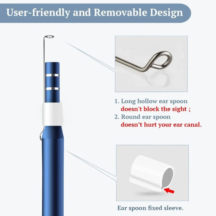 Removable ear spoon design with long hollow scoop and protective fixed sleeve