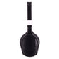 Black egg slicer tool with round handle and vertical cutting ridges