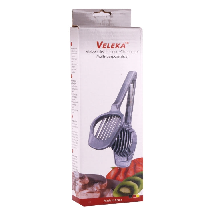 VeLEKA multi-purpose slicer package with illustrated egg slicer tool