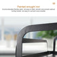 Painted wrought-iron rack frame with curved edge for smooth, rust-resistant use