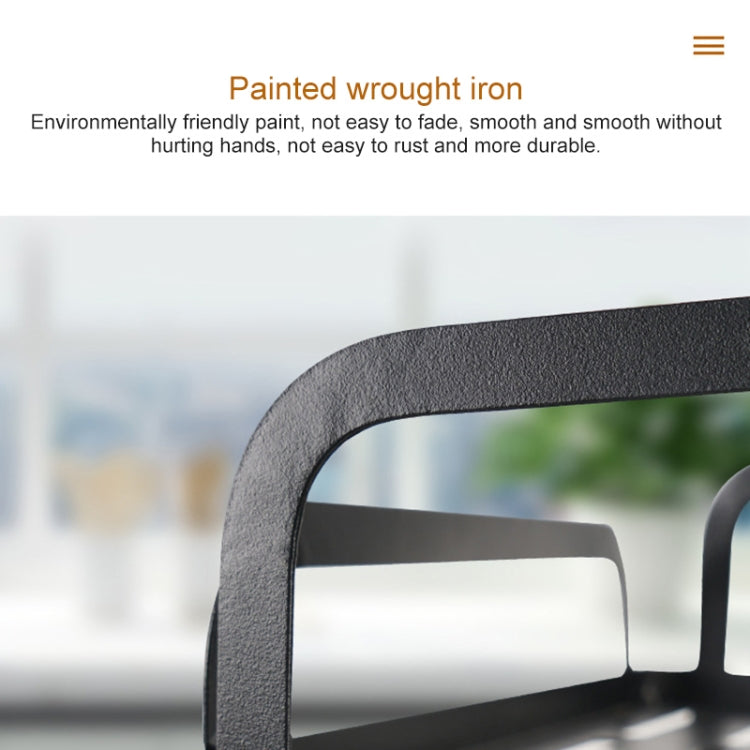 Painted wrought-iron rack frame with curved edge for smooth, rust-resistant use