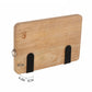 Wall-mounted chopping block holder with light wood panel and two black slots, side loop