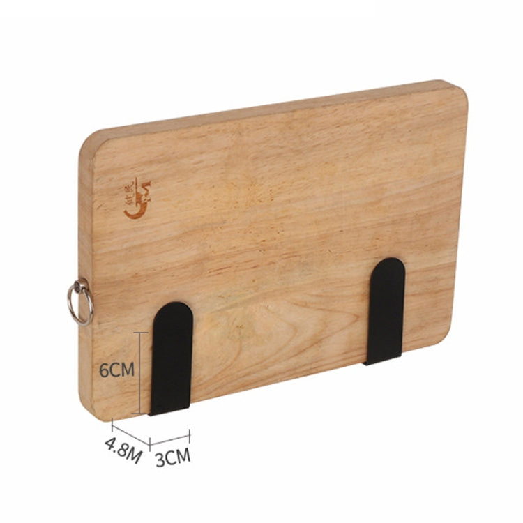 Wall-mounted chopping block holder with light wood panel and two black slots, side loop