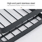 Black metal rack bar with grid design and water droplets
