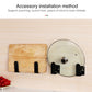 Wall-mounted chopping block holder with light wood back and two black slots