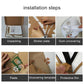 Wall sticker installation steps collage with peeling and paste instruction panels