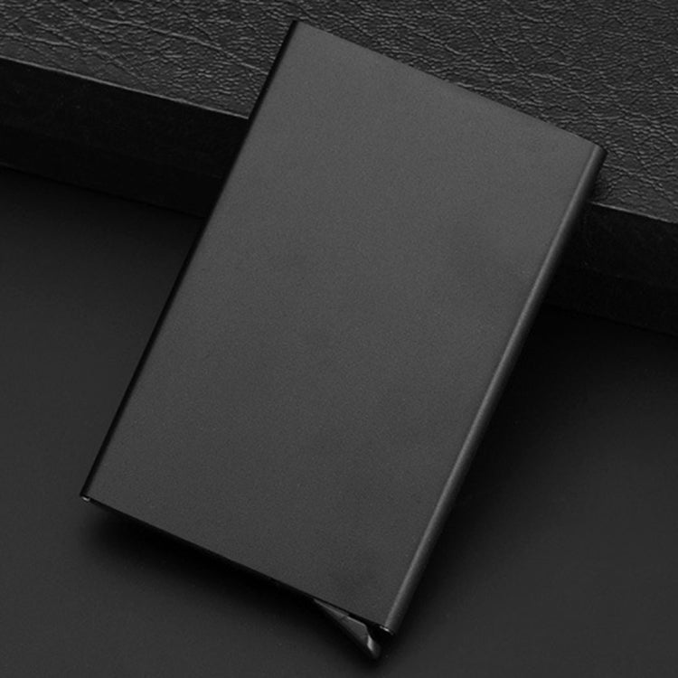 Gray slim business and credit card holder with hinged front