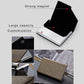 Black textured card holder wallet with silver metal card frame and magnetic fold
