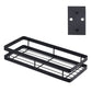 Black two-tier wire wall rack with rectangular frame and upright support posts