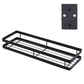 35cm wall-mount seasoning rack, black metal grid shelf with end frame