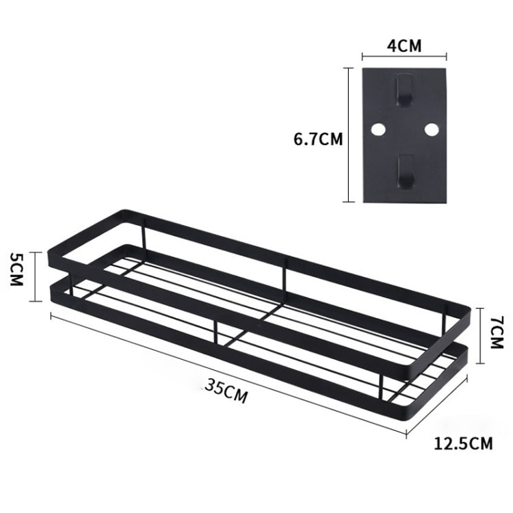 35cm black wall-mount seasoning rack with 12.5cm depth and 7cm height