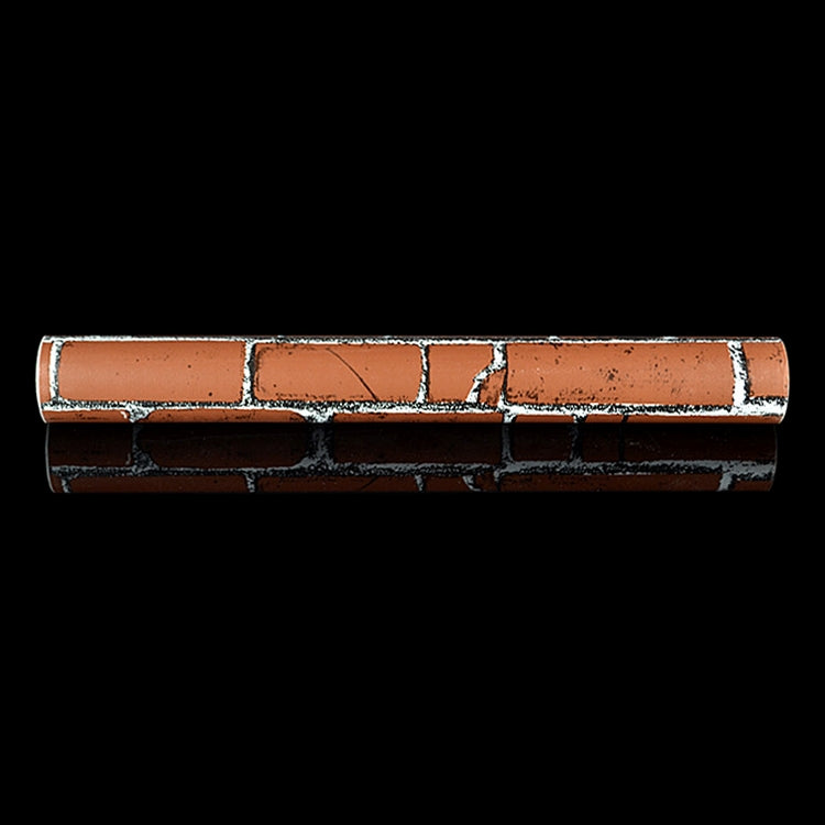Coffee brick 3D brick-pattern wallpaper strip with white grout lines