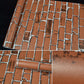Coffee brick 3D brick-pattern wallpaper sheet with textured rows and grout