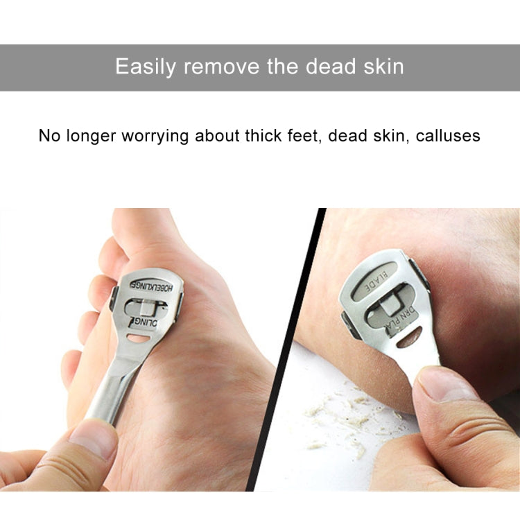 Foot callus remover handle with silver blade for scraping dead skin
