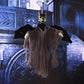 Hanging ghost decoration with cat-like headpiece and dark robe with wide hanging arms