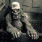 Crawling zombie ghost costume with skull mask, snarling mouth, clawed hands and dark robe