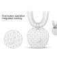 White electric silicone U-shaped toothbrush head with base and circular power button